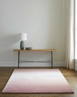 Homeroots 10' X 14' Ombre Hand-tufted Area Rug - Soft, Stain-resistant Wool Blend For Stylish Home Décor Pink,Ivory Wool Blend 617032