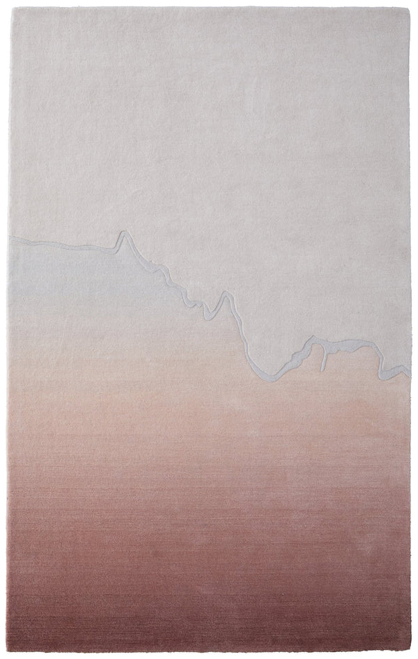 Homeroots 10' X 14' Ombre Hand-tufted Area Rug - Soft, Stain-resistant Wool Blend For Stylish Home Décor Pink,Ivory Wool Blend 617032