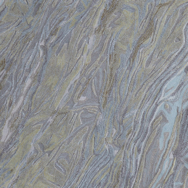 Homeroots 10' Hand-tufted Abstract Area Rug – Unique Artisan Craftsmanship For Cozy, Stylish Home Décor Blue,Green,Gray Wool Blend 617033