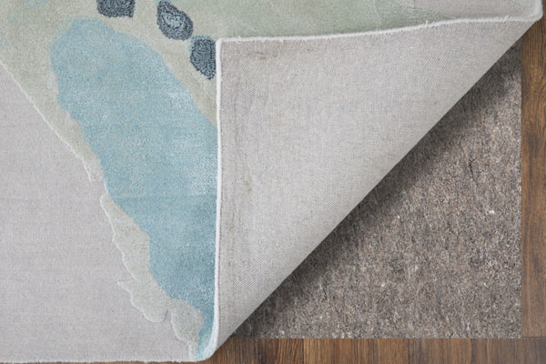 Homeroots 10' Hand-tufted Abstract Area Rug - Unique Artisan Craftsmanship For Stylish Home Décor & Warmth Green,Blue,Ivory Wool Blend 617035