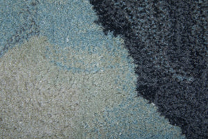 Homeroots 10' Hand-tufted Abstract Area Rug - Unique Artisan Craftsmanship For Stylish Home Décor & Warmth Green,Blue,Ivory Wool Blend 617035