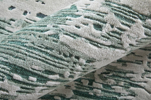 Homeroots 10' Hand Tufted Abstract Area Rug - Unique Artisan Crafted Design For Style And Comfort In Any Room Green,White Wool Blend 617037