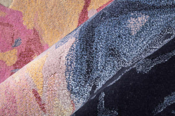 Homeroots 10' Hand-tufted Abstract Area Rug – Artisan Crafted Wool Blend, Unique Design For Stylish Spaces Pink,Blue,Ivory Wool Blend 617038