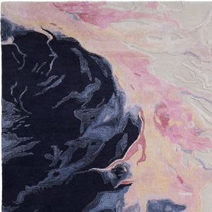 Homeroots 10' Hand-tufted Abstract Area Rug – Artisan Crafted Wool Blend, Unique Design For Stylish Spaces Pink,Blue,Ivory Wool Blend 617038