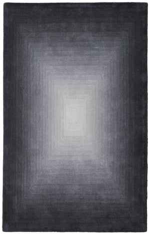 Homeroots 2' X 3' Abstract Hand-tufted Area Rug – Unique Artistry, Stain Resistant, Perfect For Any Space Black,White,Gray Wool Blend 617039