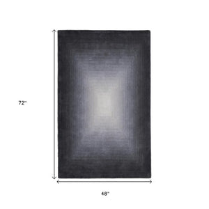 Homeroots 2' X 3' Abstract Hand-tufted Area Rug – Unique Artistry, Stain Resistant, Perfect For Any Space Black,White,Gray Wool Blend 617039