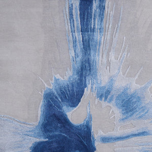 Homeroots 10' X 14' Abstract Hand Tufted Area Rug - Artisan-crafted Wool Blend, Unique Design For Modern Spaces Blue,Gray Wool Blend 617040