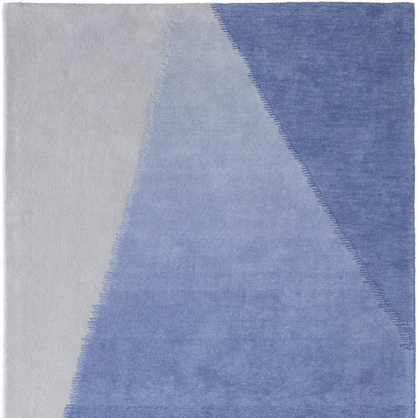 Homeroots 10' Hand Tufted Geometric Area Rug – Artisan Crafted, Stain Resistant, Perfect For Kids And Pets! Blue,Gray Wool Blend 617042