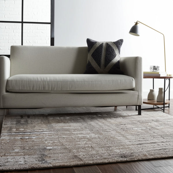 Homeroots 10' Stylish Abstract Distressed Area Rug - Durable, Stain Resistant, Perfect For Homes With Kids & Pets Brown,Tan,Ivory Polypropylene Blend 617043