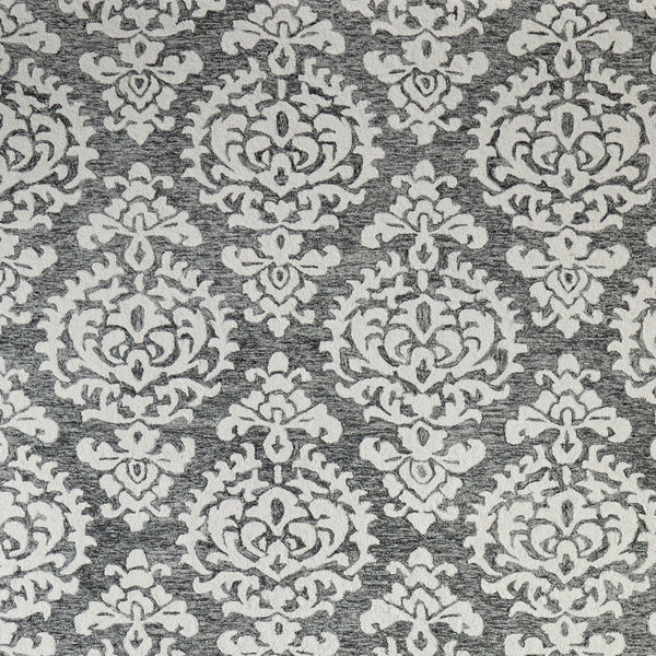 Homeroots 10' Hand Tufted Floral Area Rug - Luxurious Wool Blend, Stain Resistant, Perfect For Family Spaces Gray,Ivory,Black Wool Blend 617044