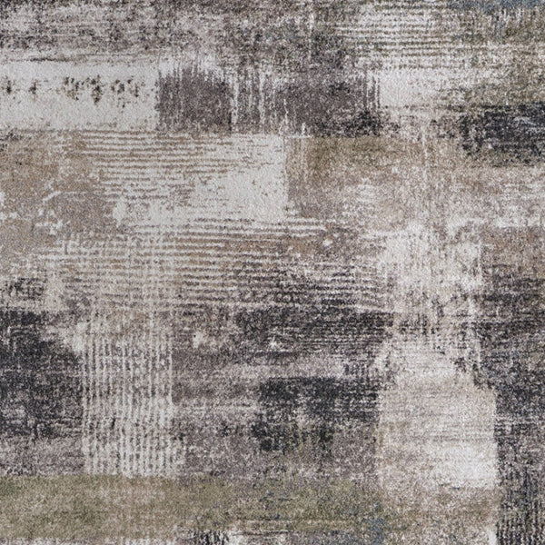 Homeroots 10' Stylish Abstract Distressed Area Rug - Durable, Stain Resistant, Perfect For Pets & Kids Spaces Gray,Taupe,Ivory Polypropylene Blend 617045