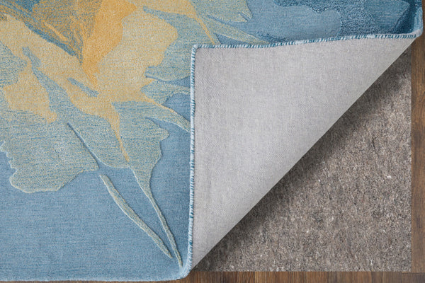 Homeroots 10' Hand-tufted Abstract Area Rug - Unique Artisan Crafted Wool Blend For Stylish Home Décor Blue,Gold,Gray Wool Blend 617046