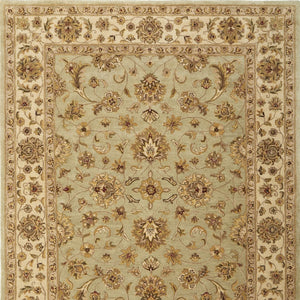 Homeroots 5' Hand-tufted Area Rug - Unique Artisan Design, Stain Resistant, Perfect For Kids & Pets, 5x8 Ft Tan,Brown,Green Wool Blend 617047