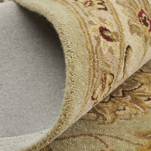 Homeroots 5' Hand-tufted Area Rug - Unique Artisan Design, Stain Resistant, Perfect For Kids & Pets, 5x8 Ft Tan,Brown,Green Wool Blend 617047