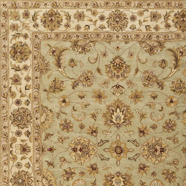 Homeroots 5' Hand-tufted Area Rug - Unique Artisan Design, Stain Resistant, Perfect For Kids & Pets, 5x8 Ft Tan,Brown,Green Wool Blend 617047