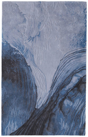 HomeRoots 10' Hand-Tufted Area Rug in Bold Blue, Black & Gray – Perfect for Modern Coastal Living Spaces! 5' X 8' 617049