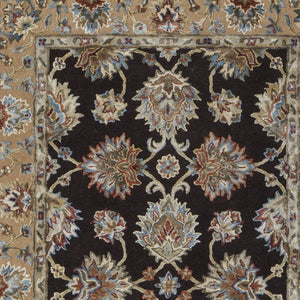Homeroots 5' X 8' Floral Hand Tufted Area Rug - Unique Wool Blend For Warmth, Style & Noise Reduction In Your Home Brown,Tan,Orange Wool Blend 617050