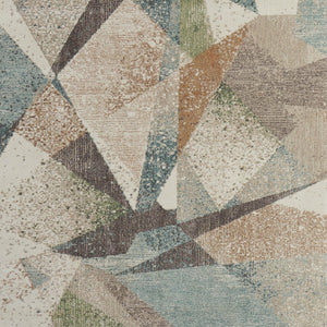 Homeroots 10' X 13' Stylish Checkered Area Rug - Durable, Stain Resistant, Perfect For Homes With Kids & Pets Ivory,Blue,Green Polypropylene Blend 617051