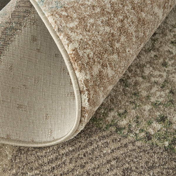 Homeroots 10' X 13' Stylish Checkered Area Rug - Durable, Stain Resistant, Perfect For Homes With Kids & Pets Ivory,Blue,Green Polypropylene Blend 617051