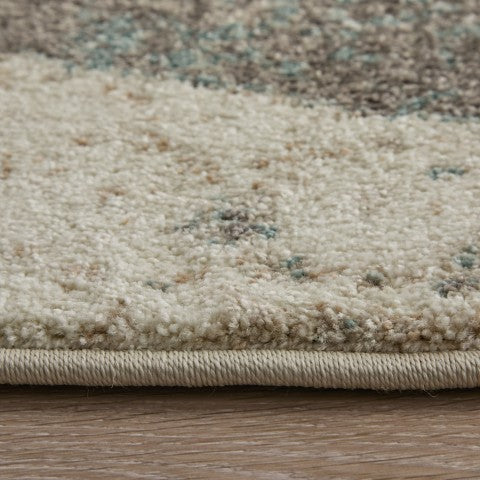 Homeroots 10' X 13' Stylish Checkered Area Rug - Durable, Stain Resistant, Perfect For Homes With Kids & Pets Ivory,Blue,Green Polypropylene Blend 617051