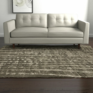 Homeroots 10' Stylish Abstract Area Rug - Durable, Stain Resistant & Perfect For Homes With Kids And Pets! Green,Tan Polypropylene Blend 617055