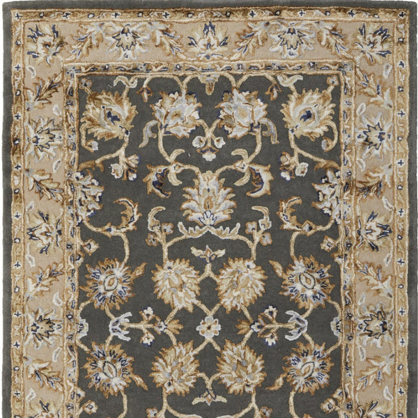 Homeroots 5' X 8' Hand-tufted Floral Area Rug - Artisan-crafted Wool Blend For Cozy, Stylish Home Decor Taupe,Tan,Ivory Wool Blend 617056