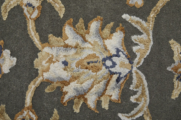 Homeroots 5' X 8' Hand-tufted Floral Area Rug - Artisan-crafted Wool Blend For Cozy, Stylish Home Decor Taupe,Tan,Ivory Wool Blend 617056