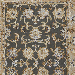 Homeroots 5' X 8' Hand-tufted Floral Area Rug - Artisan-crafted Wool Blend For Cozy, Stylish Home Decor Taupe,Tan,Ivory Wool Blend 617056