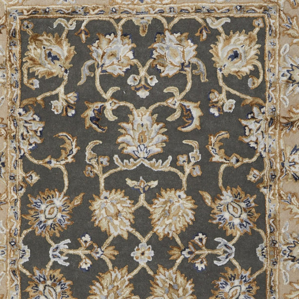 Homeroots 5' X 8' Hand-tufted Floral Area Rug - Artisan-crafted Wool Blend For Cozy, Stylish Home Decor Taupe,Tan,Ivory Wool Blend 617056