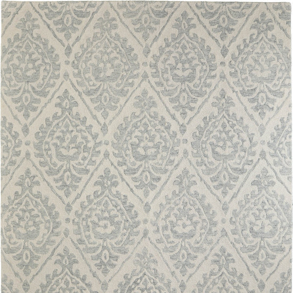Homeroots 10' Hand Tufted Floral Area Rug - Stain Resistant, Unique Wool Blend Design For Modern Spaces Ivory,Gray Wool Blend 617057