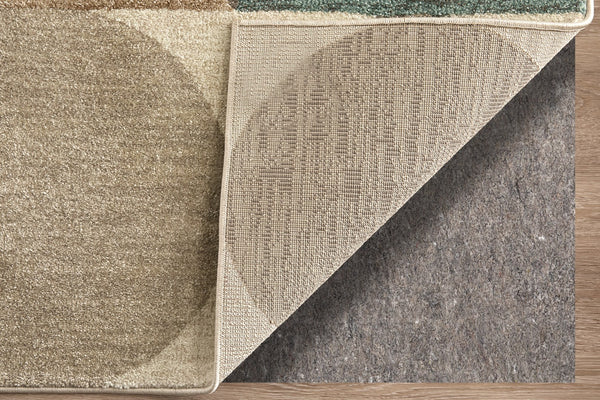 Homeroots 10' X 13' Stylish Checkered Area Rug - Durable, Stain-resistant, Perfect For Homes With Kids & Pets Ivory,Brown,Blue Polypropylene Blend 617059