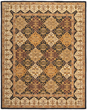 Homeroots 5' Hand Tufted Geometric Area Rug - Stain Resistant Wool Blend For Stylish Comfort & Unique Charm Gold,Tan,Black Wool Blend 617063
