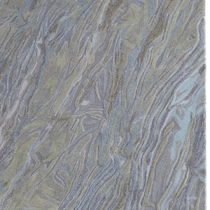 Homeroots 10' Hand-tufted Abstract Area Rug – Unique Artisan Craftsmanship For Cozy, Stylish Home Décor Blue,Green,Gray Wool Blend 617064