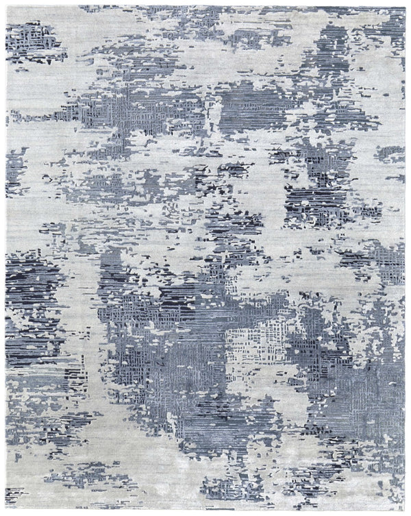 Homeroots 10' Hand Tufted Abstract Area Rug - Unique Artisan Crafted Design For Style And Comfort In Any Room Blue,Ivory Wool Blend 617065
