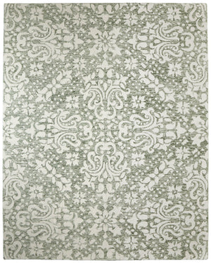 Homeroots 10' Stunning Floral Hand-tufted Area Rug – Unique Wool Blend For Comfort, Style & Stain Resistance Ivory,Green Wool Blend 617066