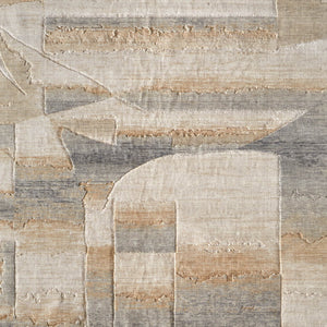 Homeroots 10' X 14' Abstract Area Rug - Luxurious Wool Blend, Stain Resistant, Perfect For Kids & Pets Tan,Brown,Gray Wool Blend 617067