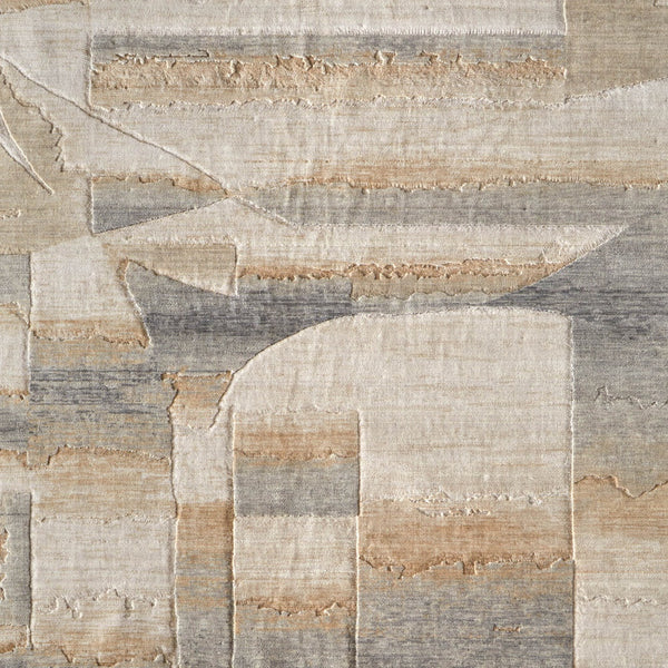 Homeroots 10' X 14' Abstract Area Rug - Luxurious Wool Blend, Stain Resistant, Perfect For Kids & Pets Tan,Brown,Gray Wool Blend 617067