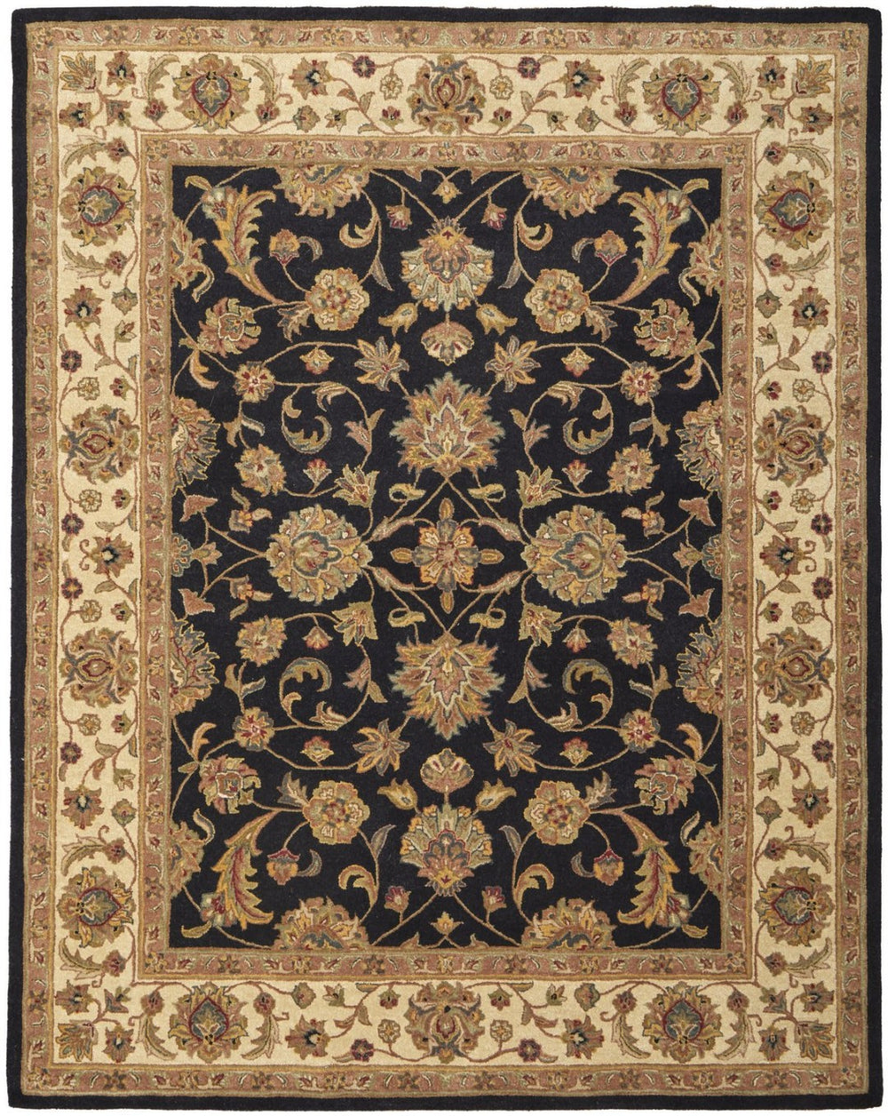 HomeRoots 5' Hand-Tufted Oriental Area Rug with Gold, Black, and Tan Colors - Durable, Elegant Home Decor 5' X 8' 617069