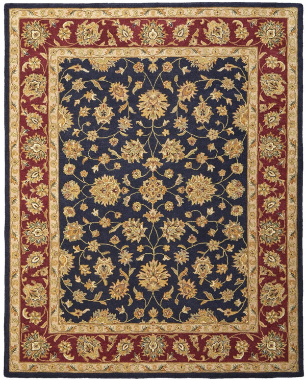 HomeRoots 5' Luxurious Blue, Red & Gold Hand-Tufted Oriental Area Rug for Timeless Elegance and Durability 5' X 8' 617070