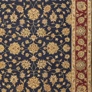 Homeroots 5' Hand Tufted Area Rug – Unique Oriental Design, Stain Resistant, Artisan Crafted For Home Elegance Blue,Red,Gold Wool Blend 617070