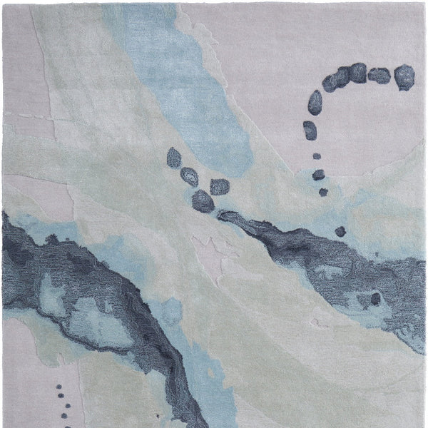 Homeroots 10' Hand-tufted Abstract Area Rug - Unique Artisan Craftsmanship For Stylish Home Décor & Warmth Green,Blue,Ivory Wool Blend 617071