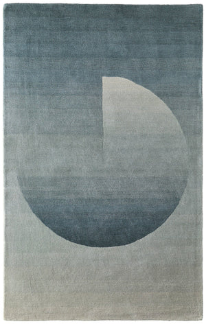 Homeroots 10' X 14' Geometric Hand-tufted Area Rug – Artisan-crafted, Stain Resistant, Perfect For Family Spaces Blue,White Wool Blend 617072