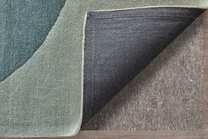 Homeroots 10' X 14' Geometric Hand-tufted Area Rug – Artisan-crafted, Stain Resistant, Perfect For Family Spaces Blue,White Wool Blend 617072