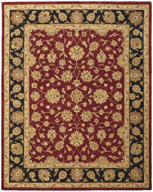 HomeRoots 5' X 8' Hand-Tufted Oriental Area Rug in Rich Red, Black & Gold - Soft, Durable, and Elegant Design 617073