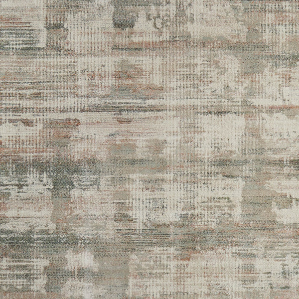 Homeroots 10' Textured Abstract Distressed Area Rug For Kids And Pets - Stain-resistant, Durable, Stylish Home Decor Ivory,Gray,Green Polypropylene Blend 617075