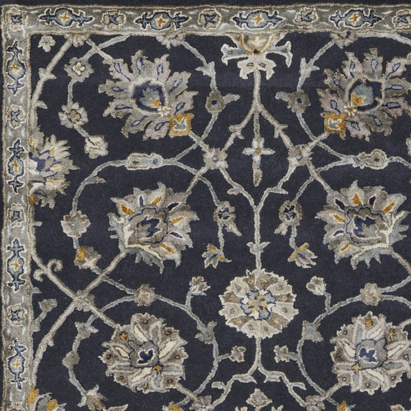 Homeroots 5' X 8' Hand-tufted Floral Area Rug In Bohemian Style – Artisan Crafted Wool Blend For Elegant Warmth Blue,Silver,Gray Wool Blend 617078