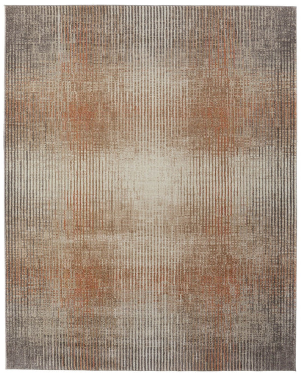 Homeroots 10' Abstract Area Rug - Durable Stain Resistant Design, Perfect For Homes With Kids & Pets! Ivory,Taupe,Pink Polypropylene Blend 617080