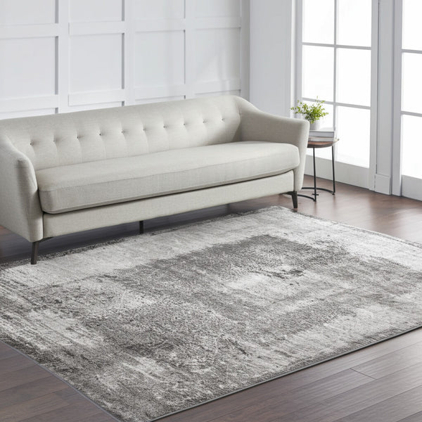 Homeroots 10' Distressed Abstract Area Rug - Durable, Stain-resistant Design For Stylish Home Décor And Comfort Gray,Black,Taupe Polypropylene Blend 617081