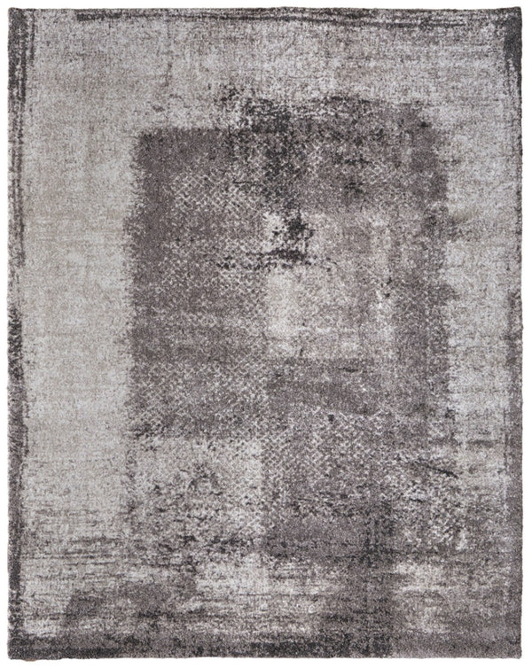HomeRoots 10' Gray Black and Taupe Abstract Distressed Area Rug - Modern Industrial Chic for Large Spaces 5' X 8' 617081