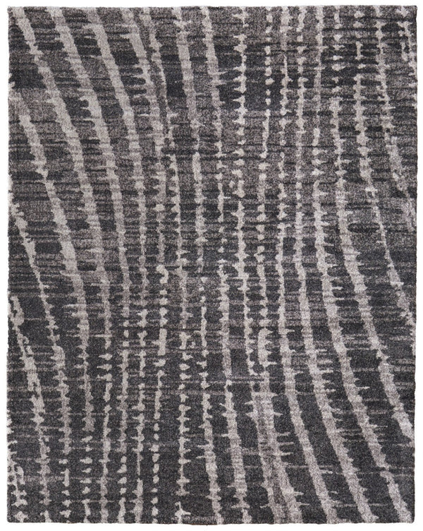 Homeroots 10' Stylish Abstract Area Rug - Durable, Stain Resistant & Perfect For Homes With Kids And Pets! Black,Gray,Ivory Polypropylene Blend 617083